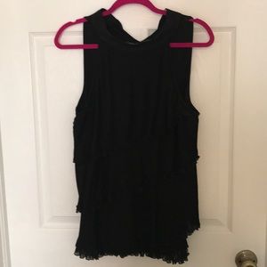 Ruffle Layered Top tie back neck NWT